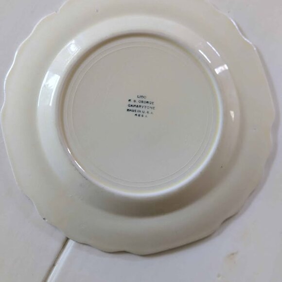 VTG 1930's LIDO W.S. George Canarytone USA 5 Dessert and 3 Salad Plates Floral - Picture 7 of 10
